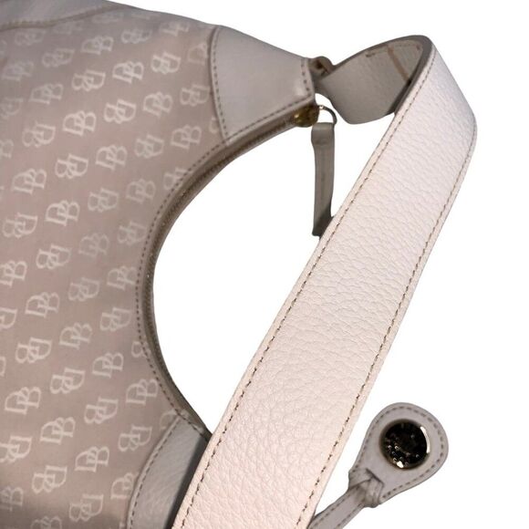 Dooney & Bourke Cream Color Shoulder Bag Canvas and Leather - Picture 8 of 9